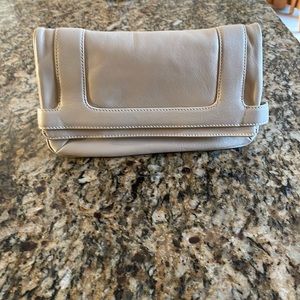 Marc Jacobs beige leather clutch